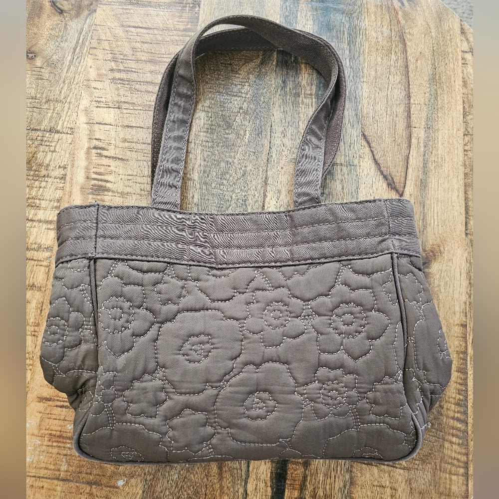 Thirty-One Brown Quilted Poppy Demi Purse Handbag